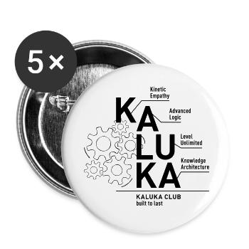 KALUKA_Club_Zahnraeder - Buttons klein 25 mm (5er Pack) - Weiß - Vorne
