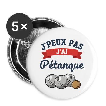 Ich kann nicht. Ich habe Pétanque gespielt. - Buttons klein 25 mm (5er Pack) - Weiß - Vorne