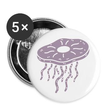 Minimalistisches Kombucha Scoby Tee Quallen - Buttons klein 25 mm (5er Pack) - Weiß - Vorne