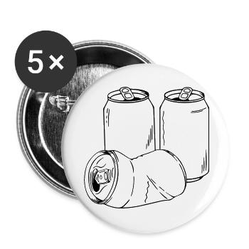 Can as a motif for sayings and beer fans - Buttons small 1''/25 mm (5-pack) - white - Front