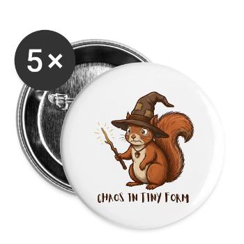 Chaos in Tiny Form – Feralcore Squirrel - Buttons small 1''/25 mm (5-pack) - white - Front
