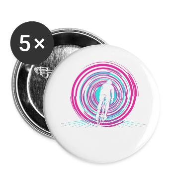Flow State Cyclist Neon Route - Buttons small 1''/25 mm (5-pack) - white - Front