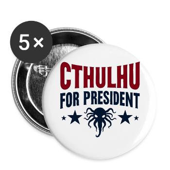 Cthulhu für Präsidenten - Buttons klein 25 mm (5er Pack) - Weiß - Vorne