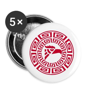Roter Adler-Emblem - Buttons klein 25 mm (5er Pack) - Weiß - Vorne