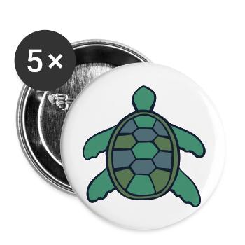 Geometrische Muschelschildkröte - Buttons klein 25 mm (5er Pack) - Weiß - Vorne