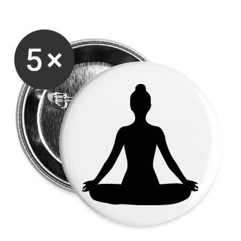 Formes de yoga Silhouettes noires - Lot de 5 petits badges (25 mm) - blanc - Devant