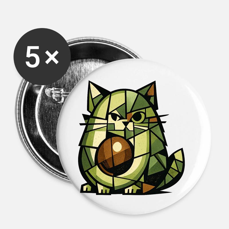 AvoCat Cubism Version - Buttons small 1''/25 mm (5-pack) - white