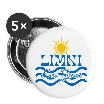 Limni Evia Sonnenwellen - Buttons klein 25 mm (5er Pack) - Weiß - Vorne