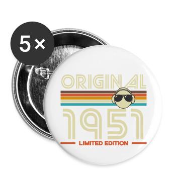 Originale Retro-Edition von 1951 - Buttons klein 25 mm (5er Pack) - Weiß - Vorne