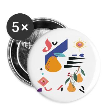 Fantasme de la poire fruitée - Lot de 5 petits badges (25 mm) - blanc - Devant