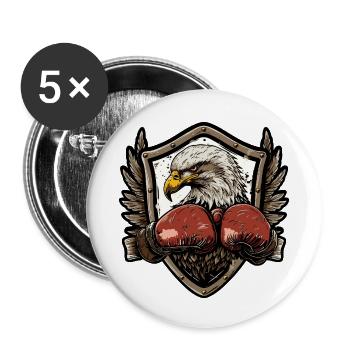 Adler Boxer MMA - Buttons klein 25 mm (5er Pack) - Weiß - Vorne