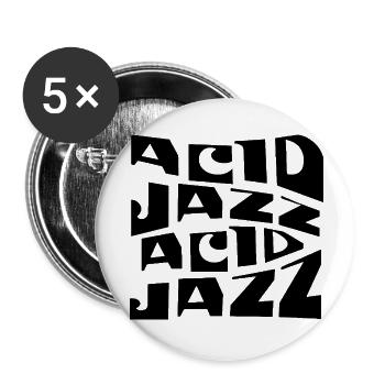 Design des affiches musicales Acid Jazz - Lot de 5 petits badges (25 mm) - blanc - Devant