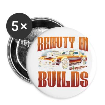 Auto Restauration Beauty In Builds - Buttons small 1''/25 mm (5-pack) - white - Front