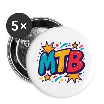 MTB Pop Art Bang - Buttons small 1''/25 mm (5-pack) - white - Front