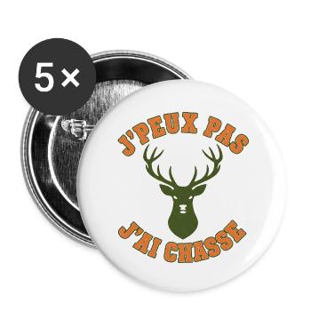 Ich kann nicht. Ich habe Jahrgangshirsche gejagt. - Buttons klein 25 mm (5er Pack) - Weiß - Vorne