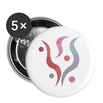 yoga-design_30 - Buttons klein 25 mm (5er Pack) - Weiß - Vorne