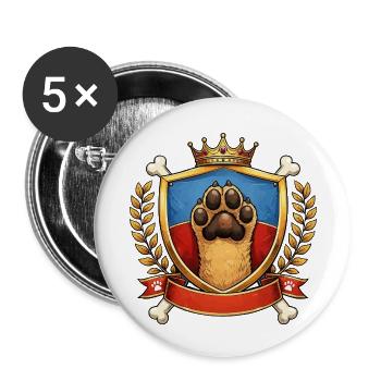 Armoiries à empreintes royales - Lot de 5 petits badges (25 mm) - blanc - Devant
