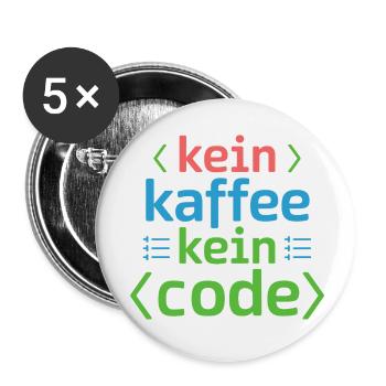 Kein Kaffee Kein Code Programmierer Informatiker - Buttons klein 25 mm (5er Pack) - Weiß - Vorne