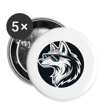 Wolf Street Style Brillen - Buttons klein 25 mm (5er Pack) - Weiß - Vorne