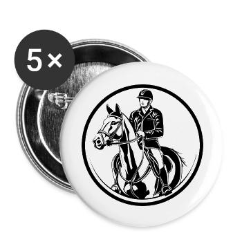 Silhouette de l’homme à cheval - Lot de 5 petits badges (25 mm) - blanc - Devant