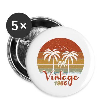 1966 Year of birth - Buttons small 1''/25 mm (5-pack) - white - Front
