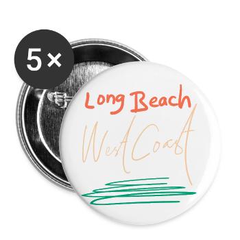 Long Beach Westküste Retro Sonnenuntergang Kalifornien Vibe - Buttons klein 25 mm (5er Pack) - Weiß - Vorne