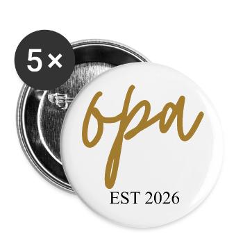 Opa est 2026 - Buttons klein 25 mm (5er Pack) - Weiß - Vorne