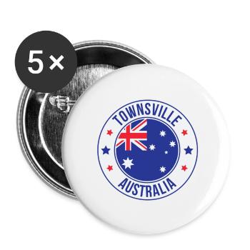 Townsville Australien-Wappen - Buttons klein 25 mm (5er Pack) - Weiß - Vorne