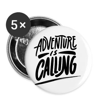 Adventure is calling - Buttons klein 25 mm (5er Pack) - Weiß - Vorne