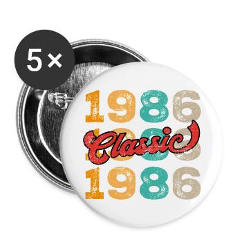 1986 Classic - Buttons small 1''/25 mm (5-pack) - white - Front