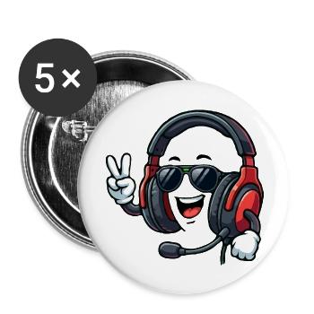 Happy Gaming-Headset - Buttons klein 25 mm (5er Pack) - Weiß - Vorne