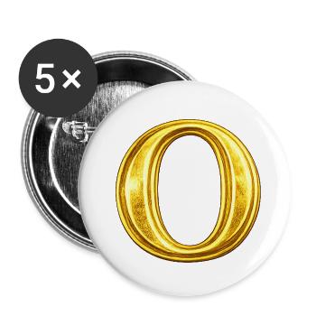 Gold Ring-O Design - Buttons small 1''/25 mm (5-pack) - white - Front