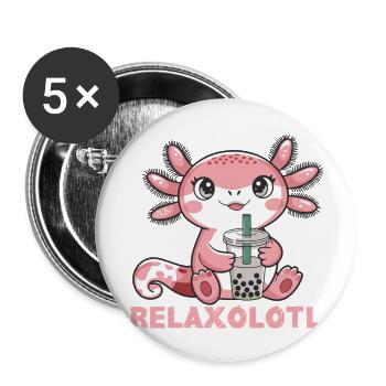 Cute Axolotl Kawaii Axolotl Lover - Buttons small 1''/25 mm (5-pack) - white - Front