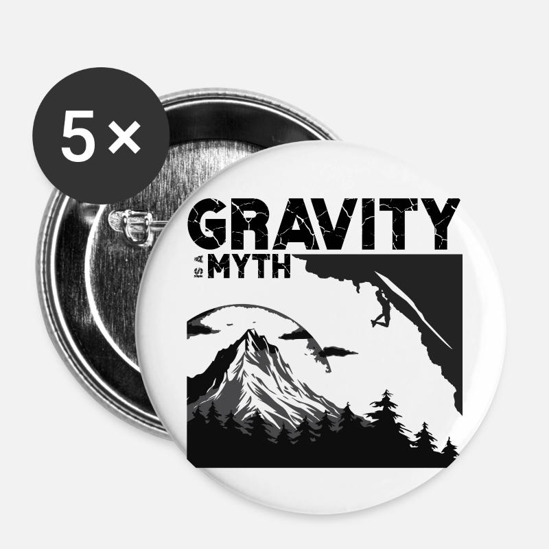 Gravity is a myth - Buttons klein 25 mm (5er Pack) - Weiß