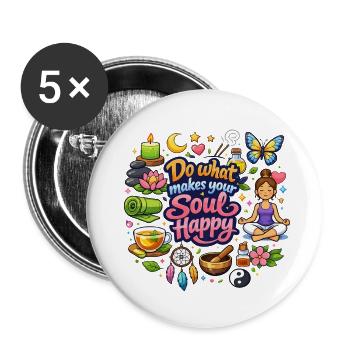 Do what makes your soul happy - Buttons small 1''/25 mm (5-pack) - white - Front