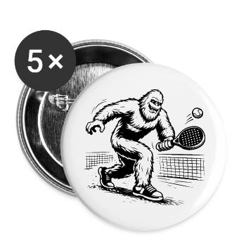 Bigfoot Sasquatch Padel Tennis Athletes - Buttons small 1''/25 mm (5-pack) - white - Front