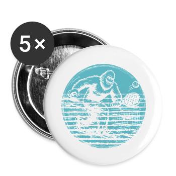 Bigfoot Sasquatch Retro Padel Tennis - Buttons small 1''/25 mm (5-pack) - white - Front