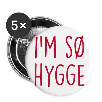 Hygge Denmark Dänemark - Buttons klein 25 mm (5er Pack) - Weiß - Vorne