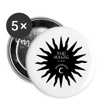 La magie des nouveaux départs - Lot de 5 petits badges (25 mm) - blanc - Devant