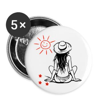 Le désir du soleil - Lot de 5 petits badges (25 mm) - blanc - Devant