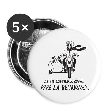 La Vie Commence Enfin - Lot de 5 petits badges (25 mm) - blanc - Devant