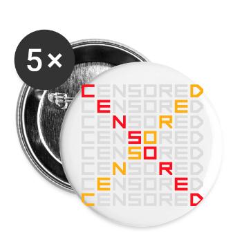 Déclaration drôle censurée Logo de la liberté - Lot de 5 petits badges (25 mm) - blanc - Devant