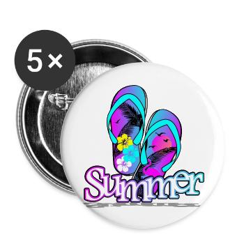 Summer Flip Flop - Buttons small 1''/25 mm (5-pack) - white - Front