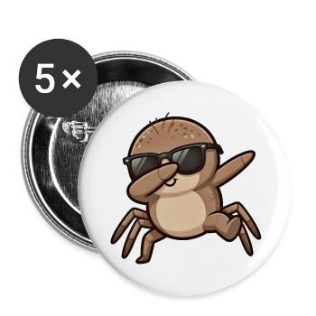 Dabbing Spider - Buttons small 1''/25 mm (5-pack) - white - Front
