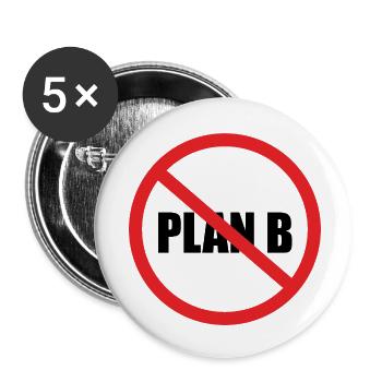 No Plan B - Buttons klein 25 mm (5er Pack) - Weiß - Vorne