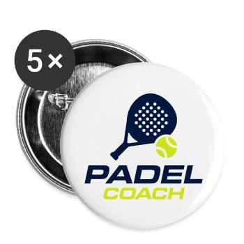 Padel Coach Sports Club Trikotdesign - Buttons klein 25 mm (5er Pack) - Weiß - Vorne