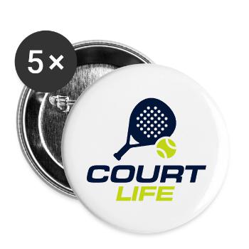 Court Life Padelspieler-Sportshirt - Buttons klein 25 mm (5er Pack) - Weiß - Vorne