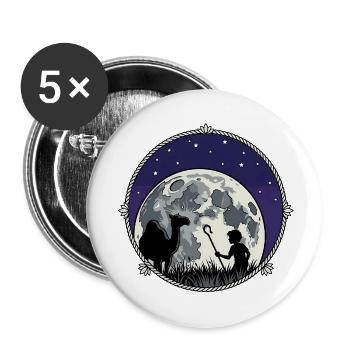 Mondnacht Hirte und Kamel - Buttons klein 25 mm (5er Pack) - Weiß - Vorne