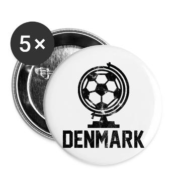 Denmark Fussball - Buttons klein 25 mm (5er Pack) - Weiß - Vorne