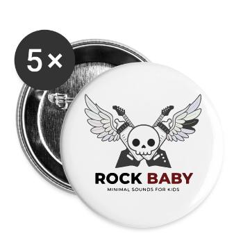 Rock Baby - Buttons klein 25 mm (5er Pack) - Weiß - Vorne